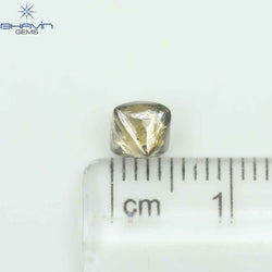 1.21 CT Rough Shape Natural Diamond Brown Color VS2 Clarity (4.80 MM)