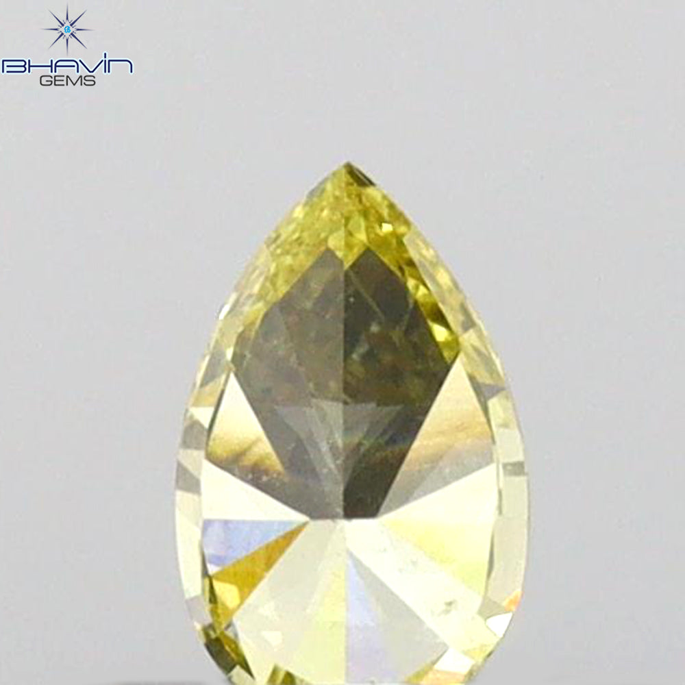 0.22 CT Pear Shape Natural Diamond Green (Chameleon) Color VS1 Clarity (4.80 MM)