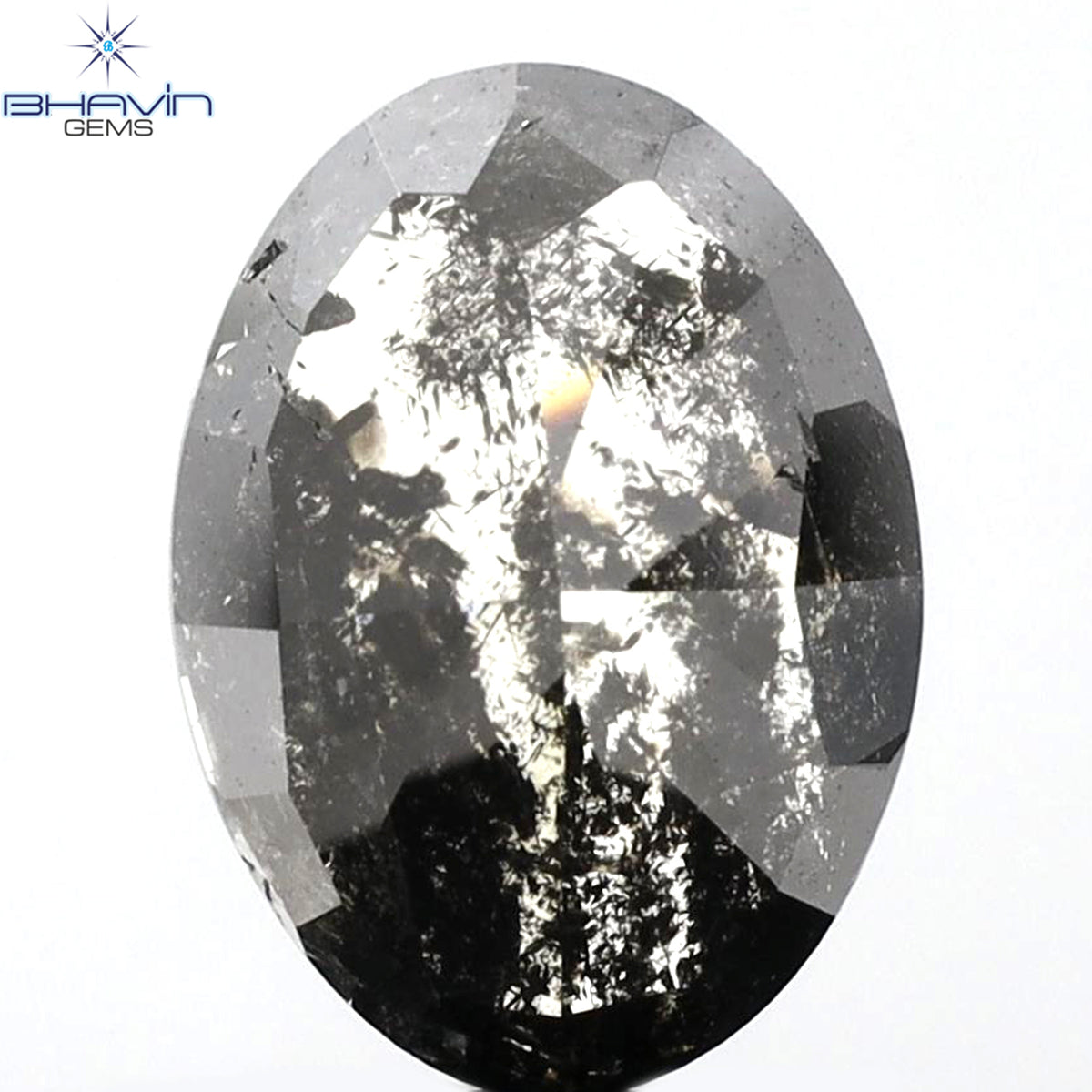 2.82 CT オーバルシェイプ 天然ダイヤモンド ソルト＆ペーパーカラー I3 クラリティ (10.54 MM)