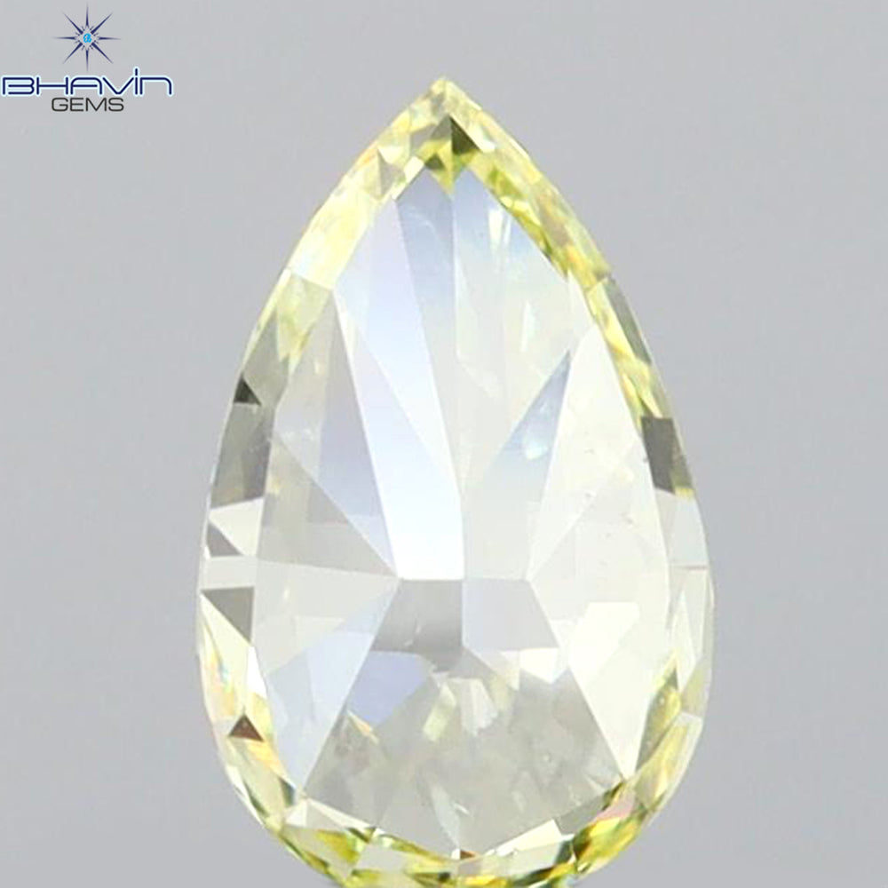 0.45 CT Pear Shape Natural Diamond Yellow Color VVS1 Clarity (6.36 MM)