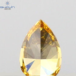 0.14 CT Pear Shape Natural Diamond Orange Color VS1 Clarity (4.10 MM)