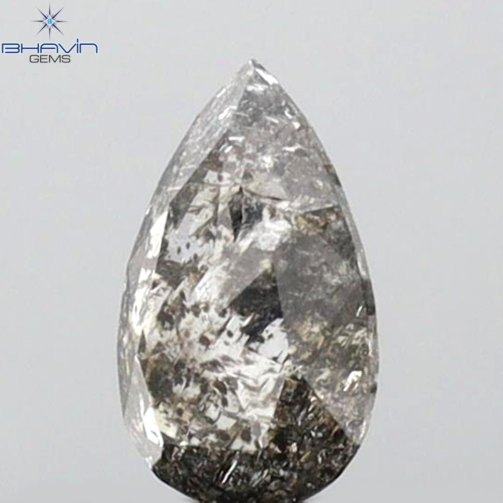 0.33 CT Pear Shape Natural Loose Diamond Salt And Pepper Color I3 Clarity (6.09 MM)