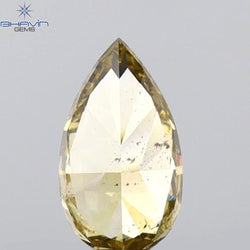 0.36 CT Pear Shape Natural Diamond Green (Chameleon) Color SI2 Clarity (6.15 MM)