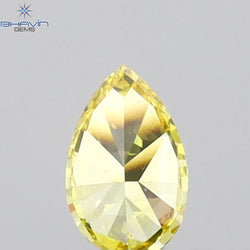 0.19 CT Pear Shape Natural Diamond Yellow Color VS1 Clarity (4.38 MM)