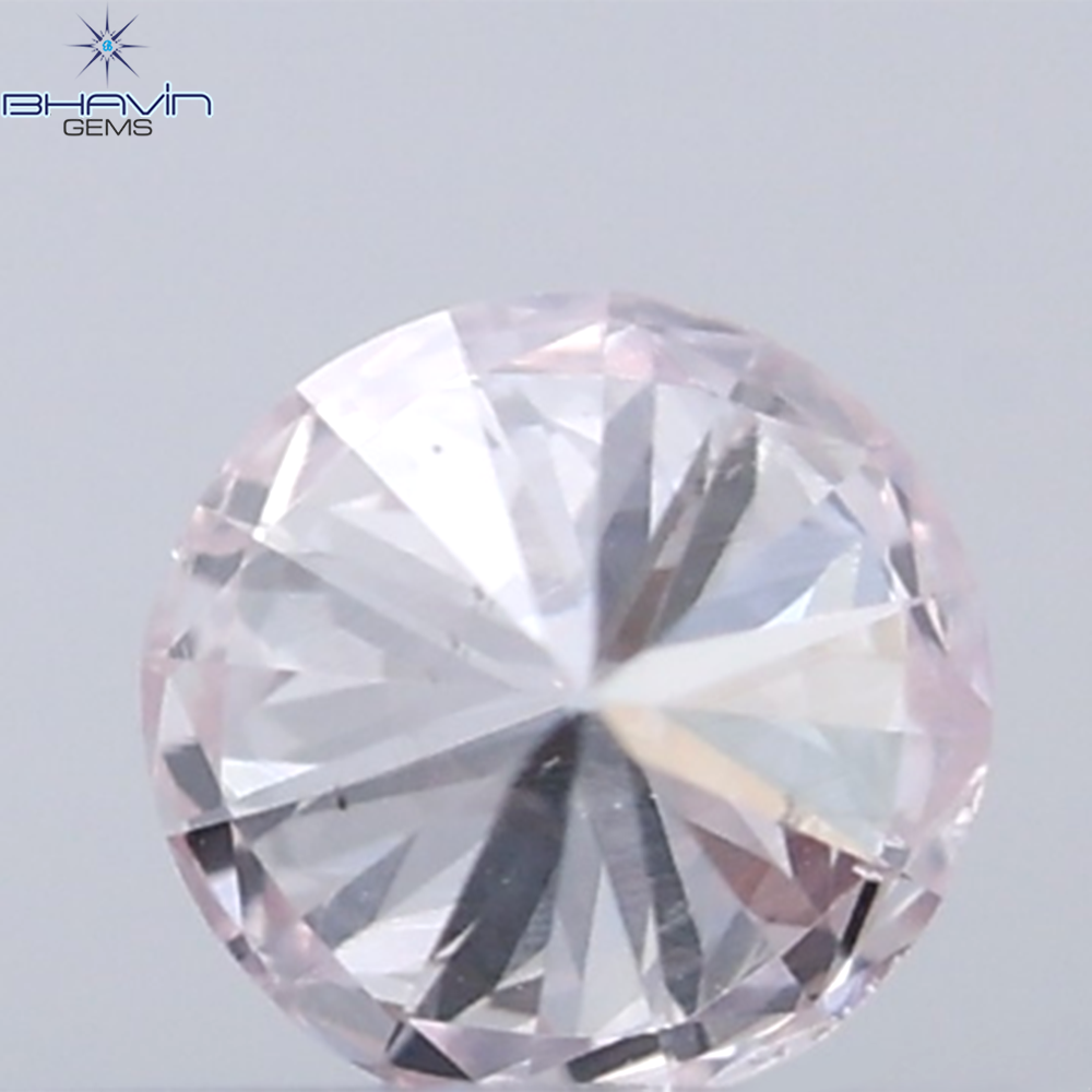 0.18 CT ラウンド ローズ カット シェイプ 天然ダイヤモンド ピンク色 I2 クラリティ (3.86 MM)