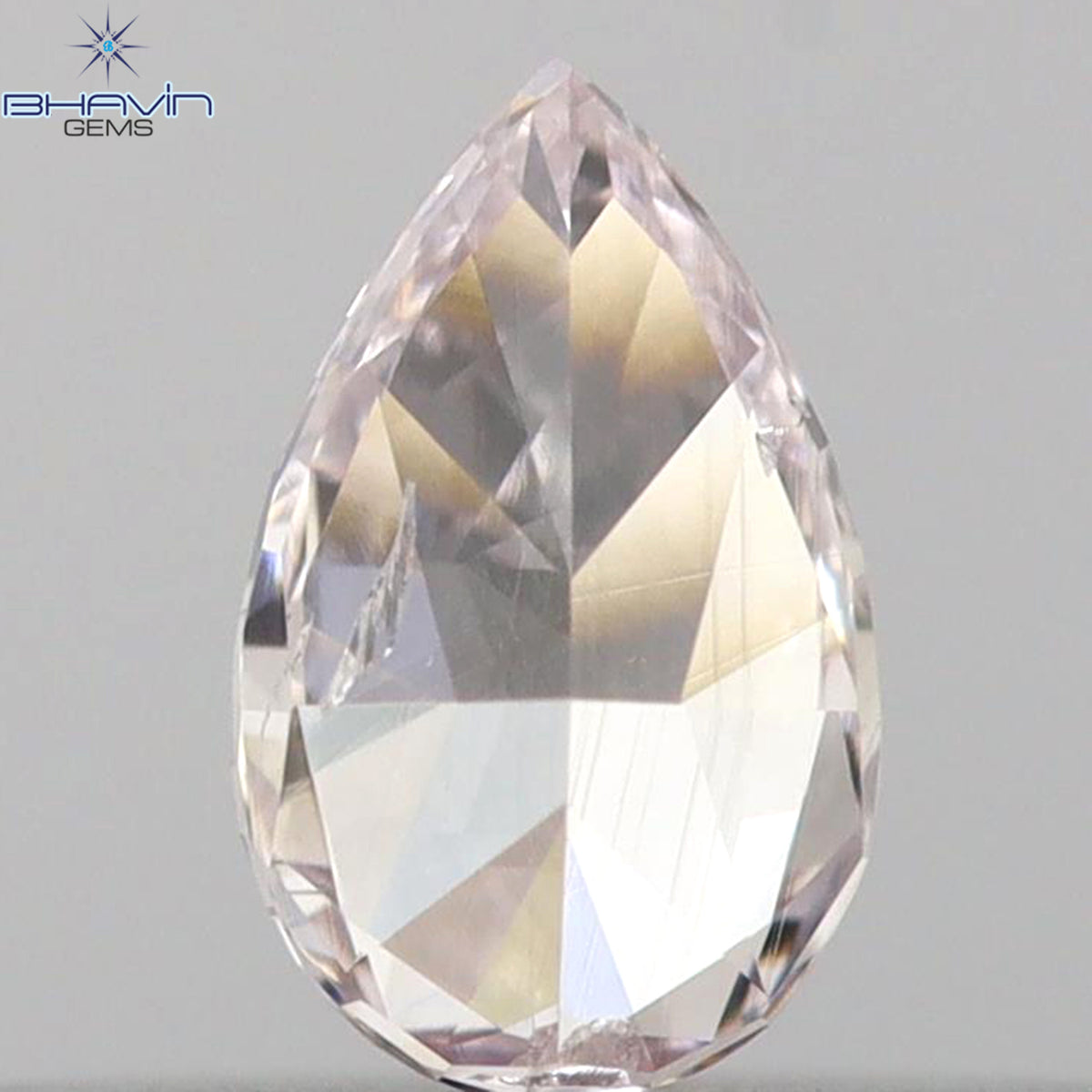 0.17 CT ペアシェイプ 天然ダイヤモンド ピンクカラー SI1 クラリティ (4.30 MM)