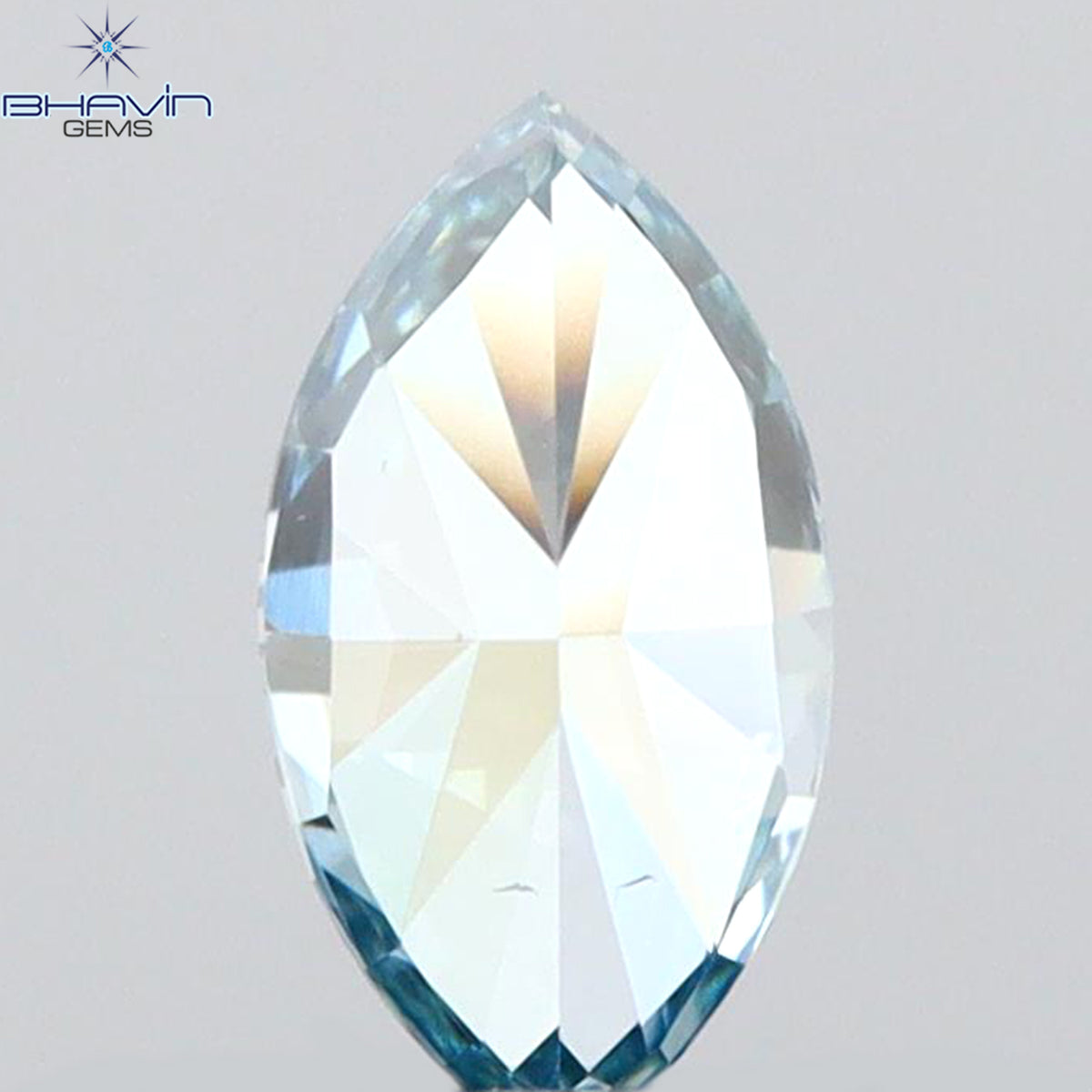 0.21 CT Natural Marquise Diamond Enhanced Intense Blue Color Clarity VS2 (5.40 MM)