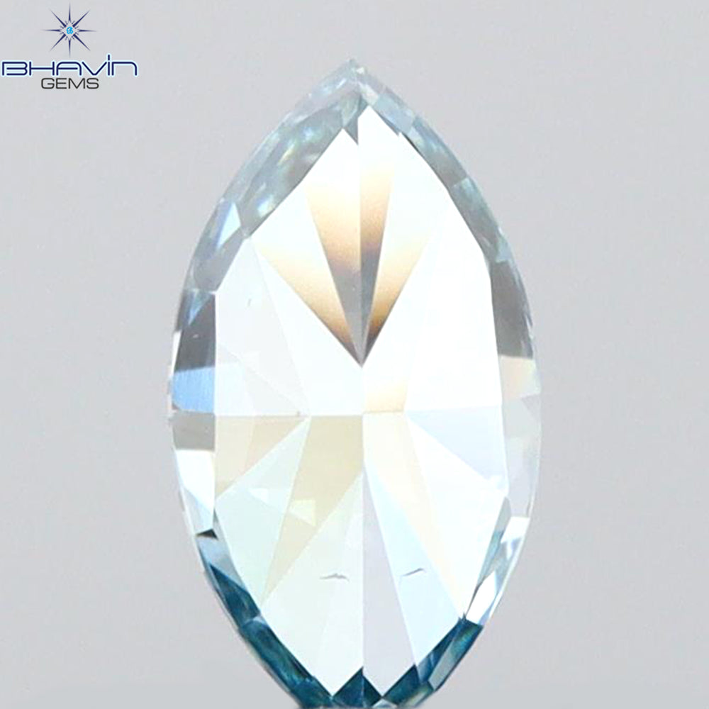 0.21 CT Marquise Shape Natural Diamond Blue Color VS2 Clarity (5.40 MM)