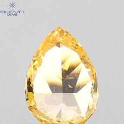 0.28 CT Pear Shape Natural Diamond Orange Yellow Color SI2 Clarity (5.16 MM)