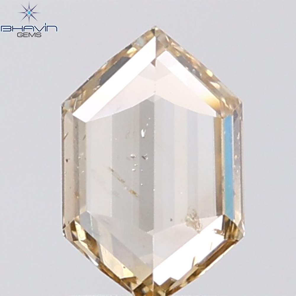 1.03 CT Hexagon Diamond Natural Brown Color SI Clarity (8.48 MM)