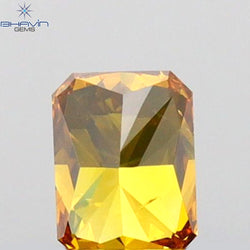 0.24 CT Radiant Shape Natural Diamond Orange Color VS2 Clarity (2.97 MM)