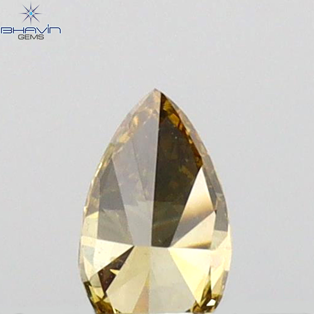 0.29 CT ペアシェイプ ナチュラル ダイヤモンド グリーン (カメレオン) カラー VS1 クラリティ (5.89 MM)