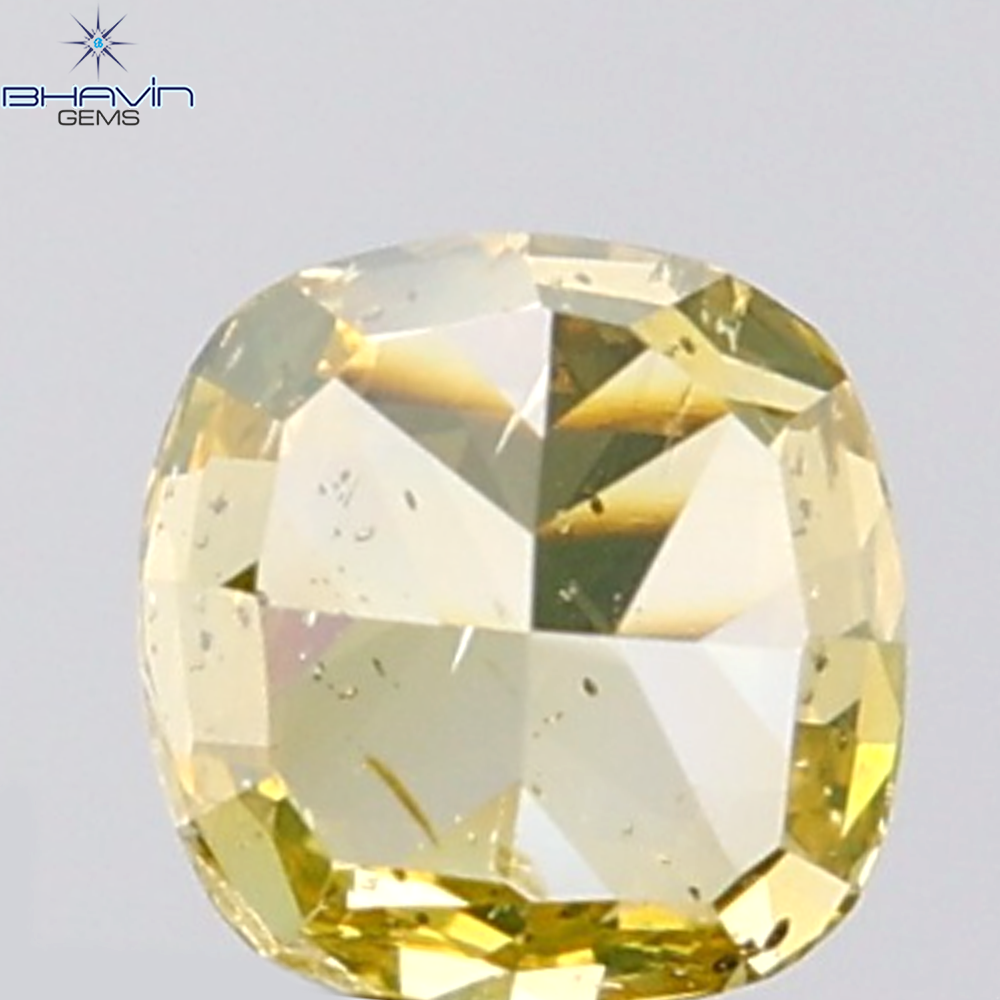 1.01 CT Cushion Diamond Natural Brown Yellow Color SI2 Clarity (5.40 MM)