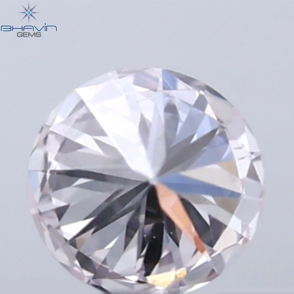 0.18 CT ラウンド ローズ カット シェイプ 天然ダイヤモンド ピンク色 I2 クラリティ (3.86 MM)