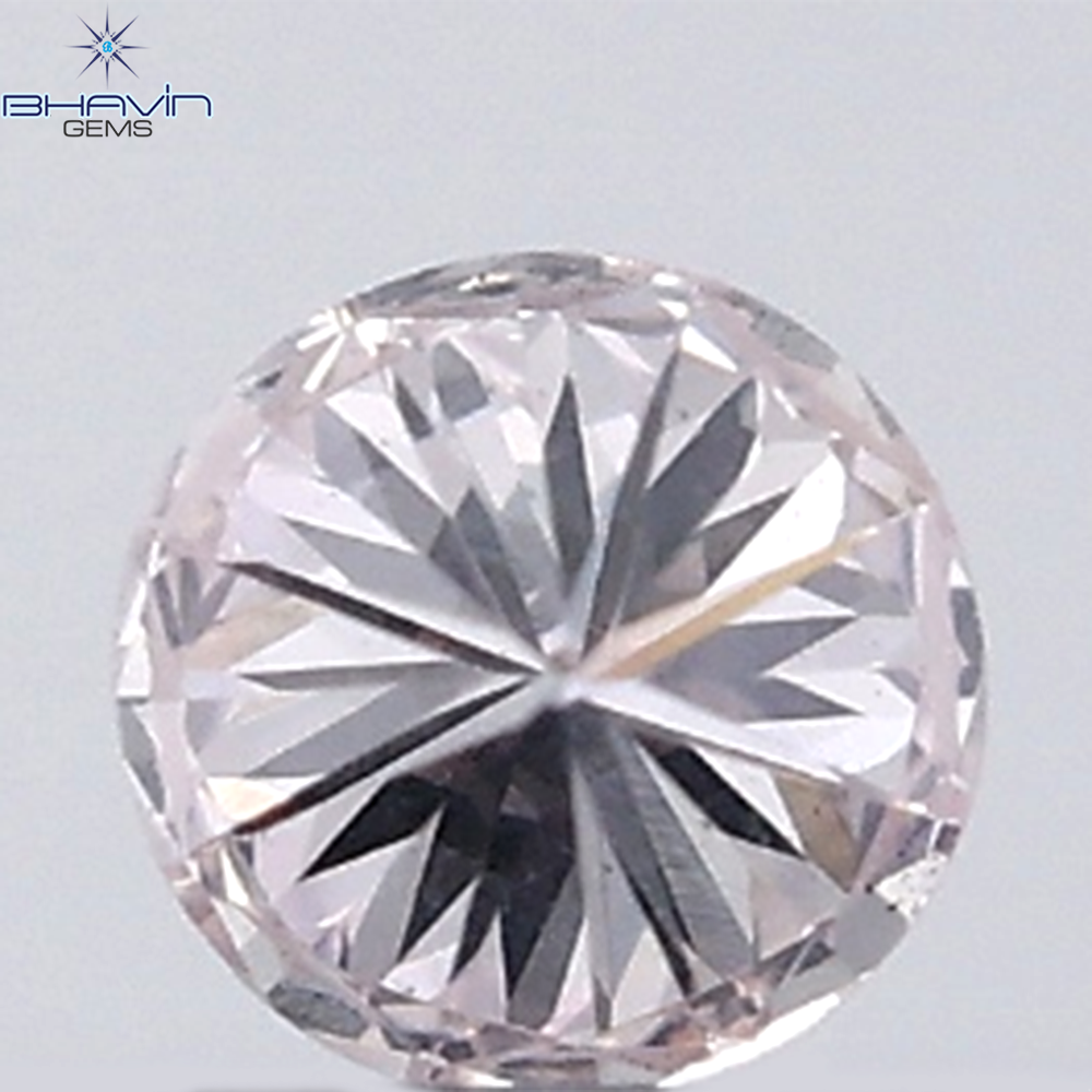 0.18 CT ラウンド ローズ カット シェイプ 天然ダイヤモンド ピンク色 I2 クラリティ (3.86 MM)
