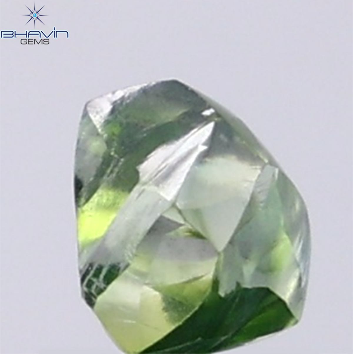 1.38 CT Natural Rough Diamond Enhanced Green Color Clarity VS (6.15 MM)