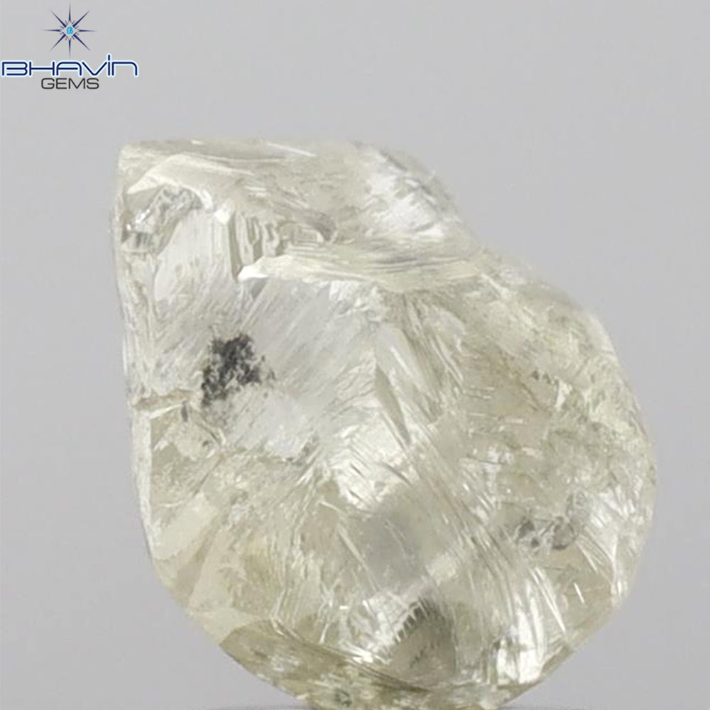 2.48 CT Rough Shape Natural Diamond Yellow Color SI1 Clarity (8.20 MM)