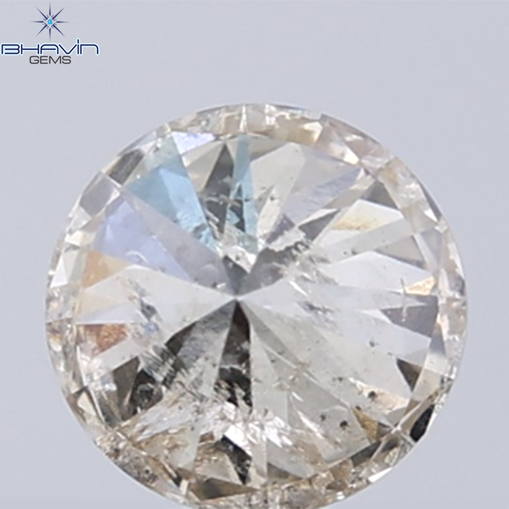 0.18 CT ラウンド ローズ カット シェイプ 天然ダイヤモンド ピンク色 I2 クラリティ (3.86 MM)