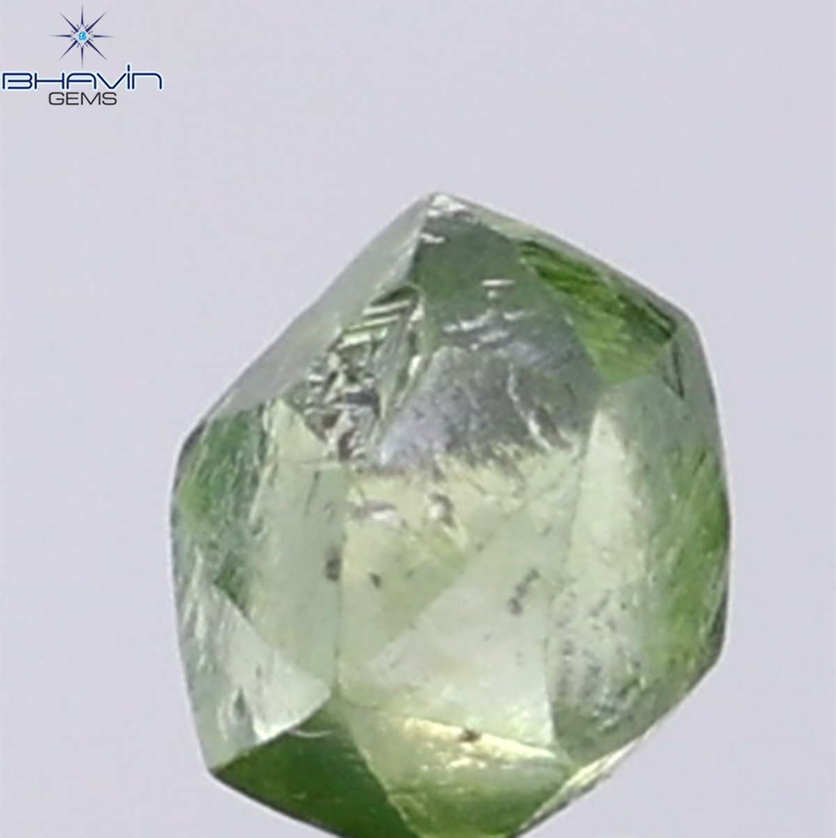 1.18 CT Natural Rough Diamond Enhanced Green Color Clarity SI (5.98 MM)
