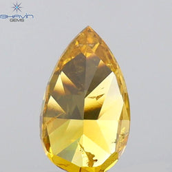 0.50 CT Pear Shape Natural Diamond Orange Color SI2 Clarity (6.31 MM)