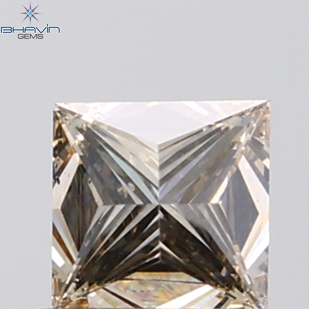 1.00 CT Princess Shape Natural Brown Diamond SI1 Clarity (5.09 MM )