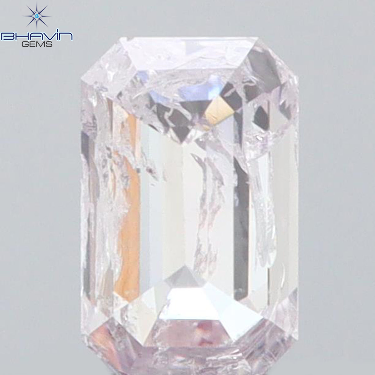 0.43 CT エメラルド シェイプ ナチュラル ダイヤモンド グレー色 SI1 クラリティ (5.22 MM)