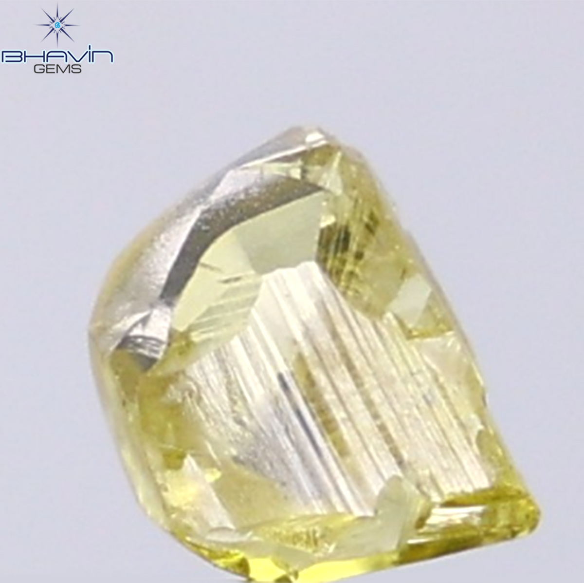 0.91 CT Natural Rough Diamond Enhanced Yellow Color Clarity VS (6.36 MM)