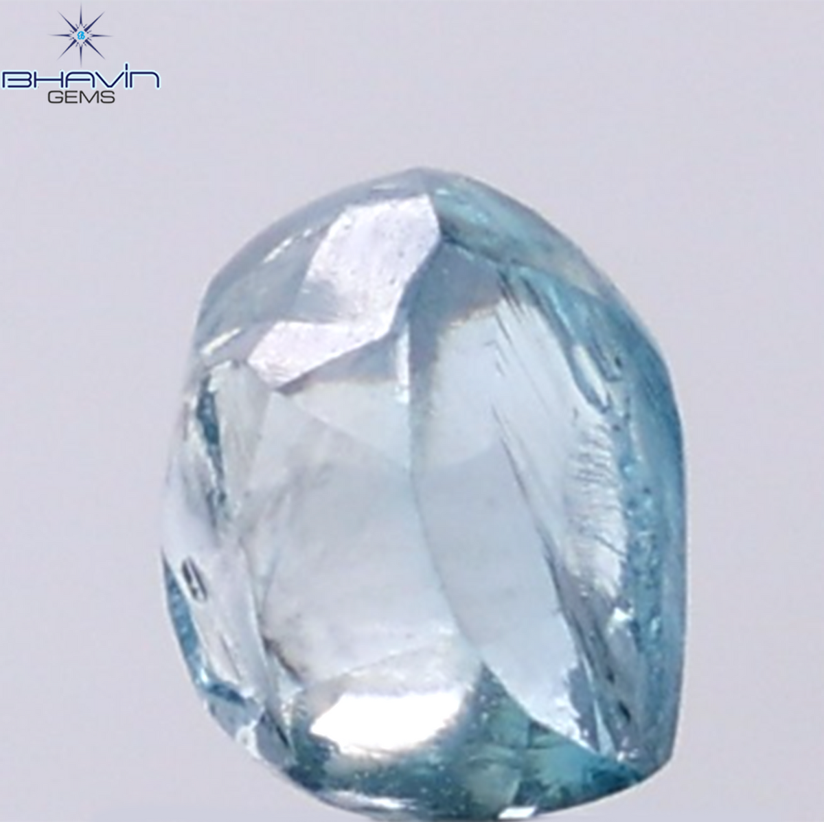 1.44 CT Natural Rough Diamond Enhanced Blue Color Clarity VS (6.16 MM)