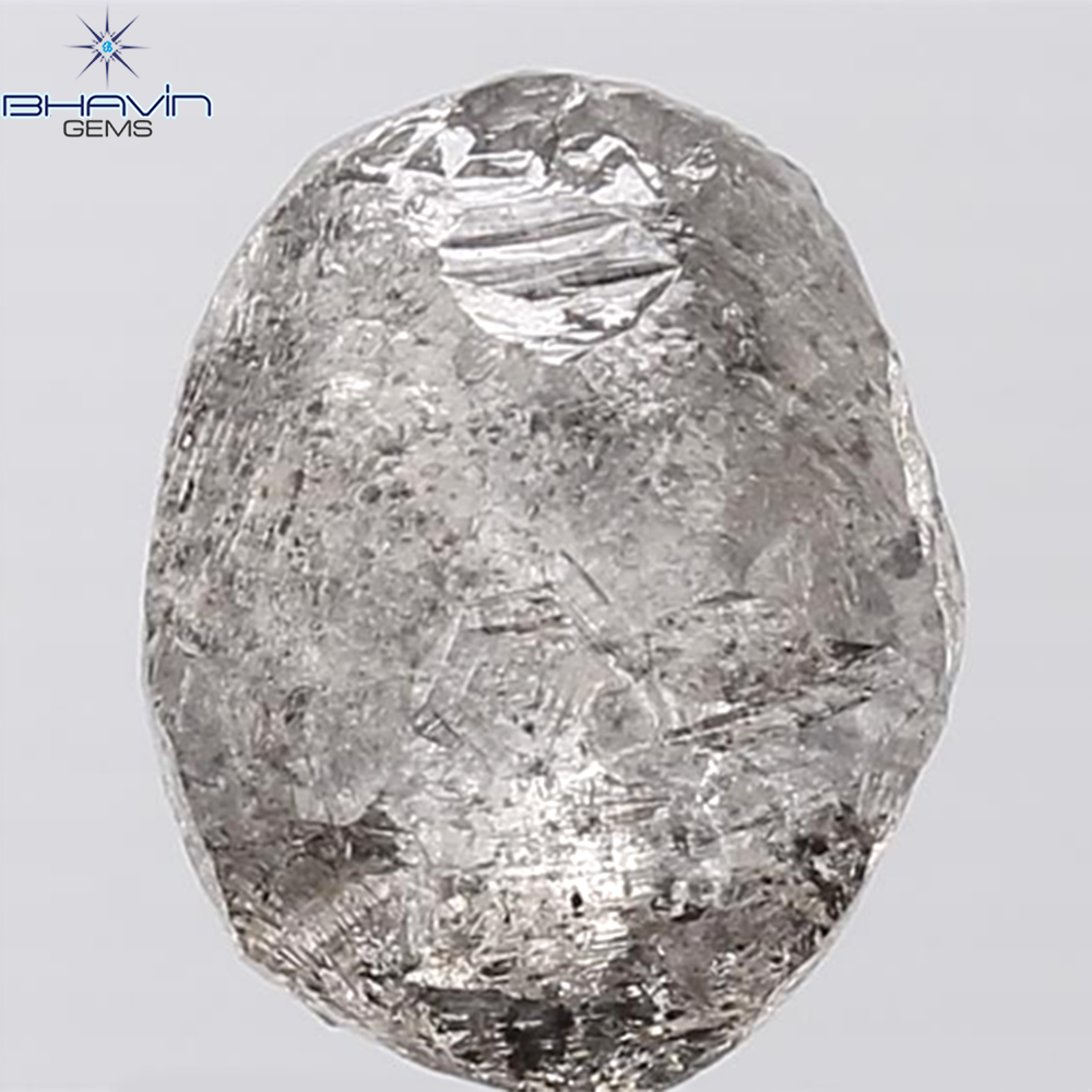 4.01 CT Rough Shape Natural Diamond Salt And Papper Color I3 Clarity (10.40 MM)