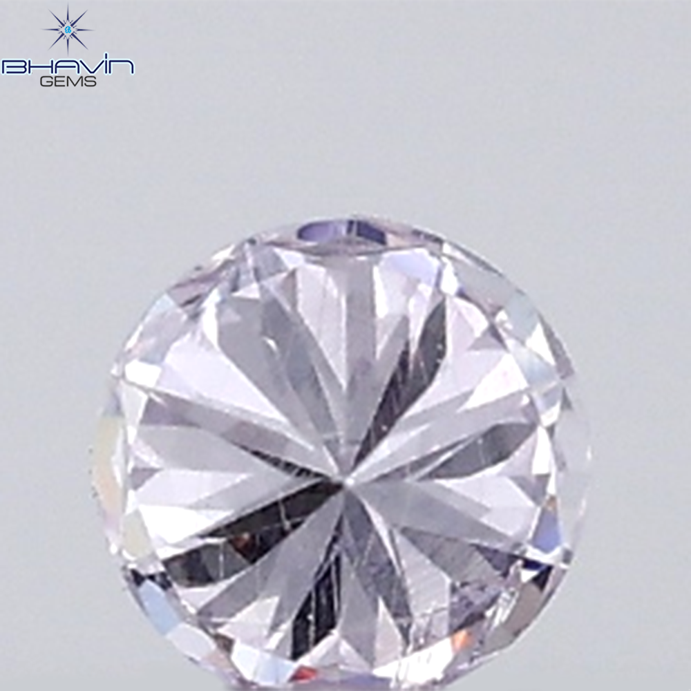 0.18 CT ラウンド ローズ カット シェイプ 天然ダイヤモンド ピンク色 I2 クラリティ (3.86 MM)