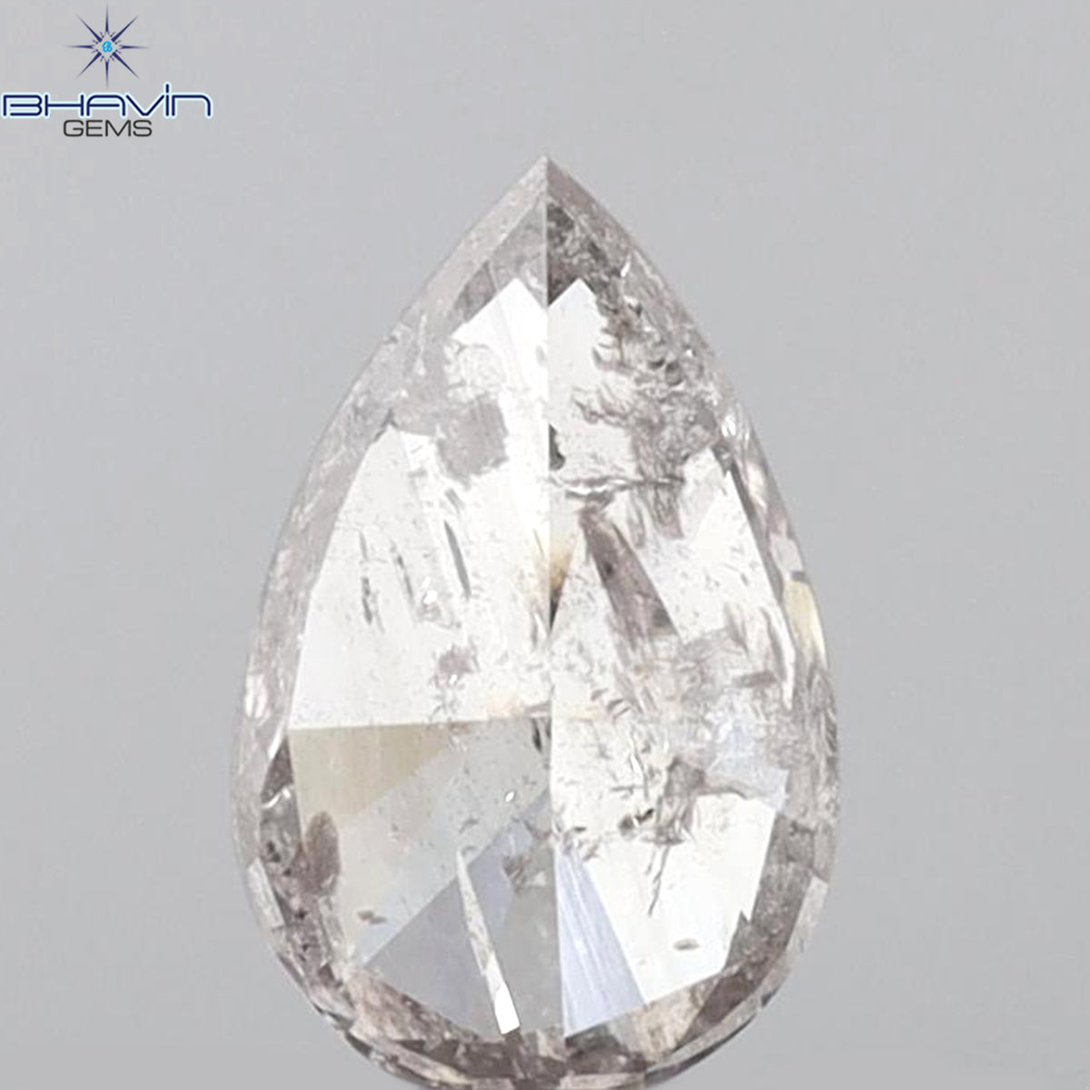 0.55 CT ペアシェイプ 天然ダイヤモンド ピンクカラー I2 クラリティ (6.72 MM)