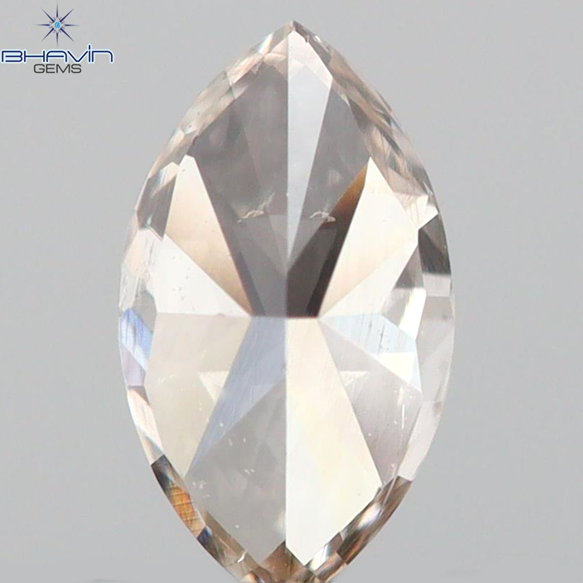 0.10 CT マーキス シェイプ ナチュラル ルース ダイヤモンド ブラウン ピンク カラー VS2 クラリティ (5.00 MM)