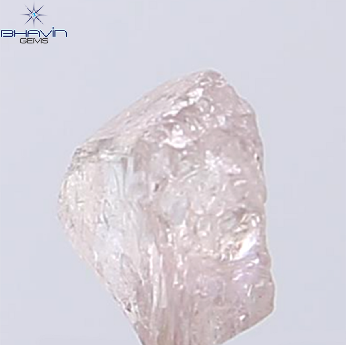 0.59 CT Natural Rough Diamond Pink Color Clarity SI (5.56 MM)
