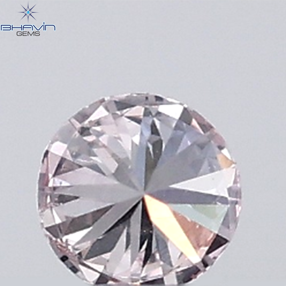 0.18 CT ラウンド ローズ カット シェイプ 天然ダイヤモンド ピンク色 I2 クラリティ (3.86 MM)