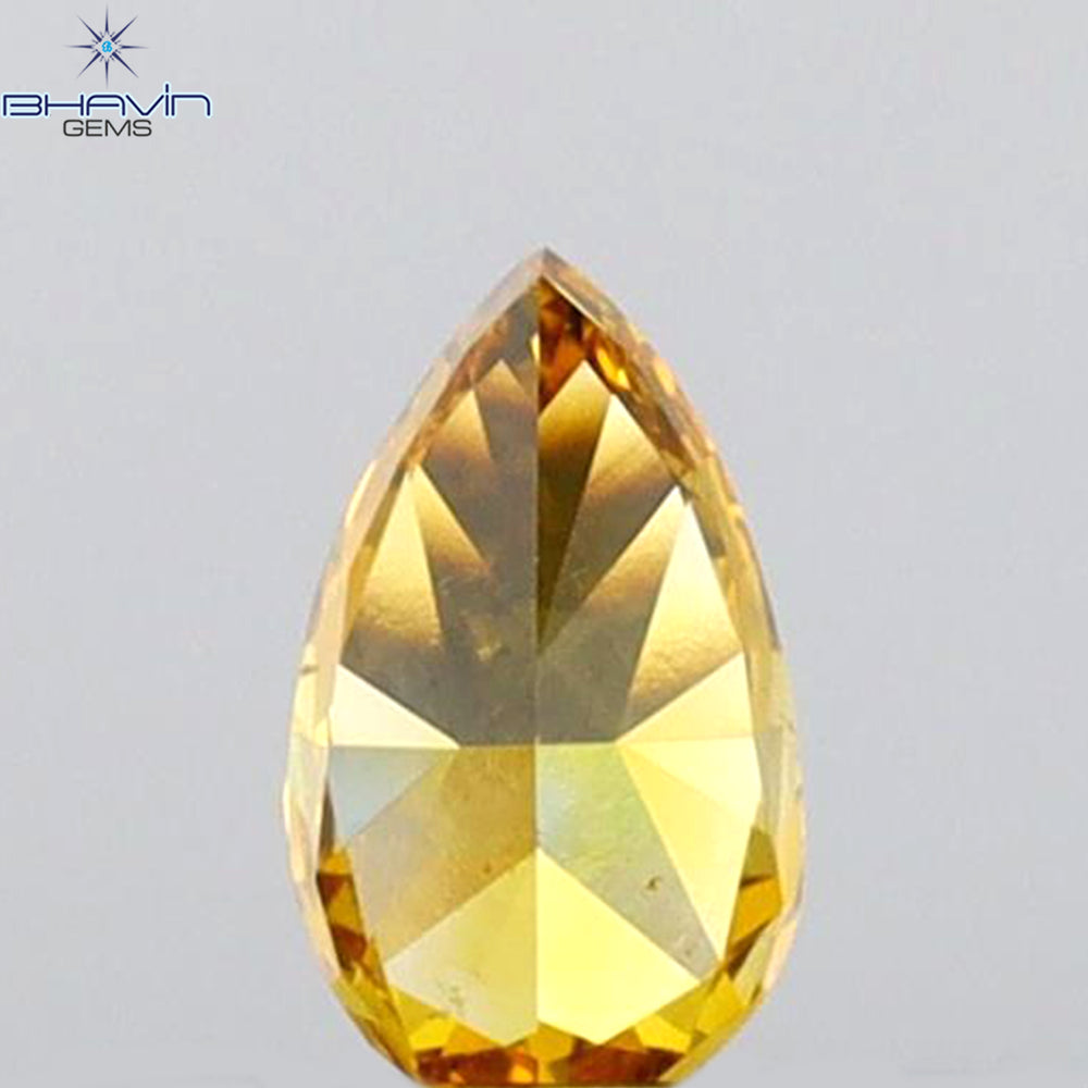 0.17 CT Pear Shape Natural Diamond Orange Color VS1 Clarity (4.52 MM)