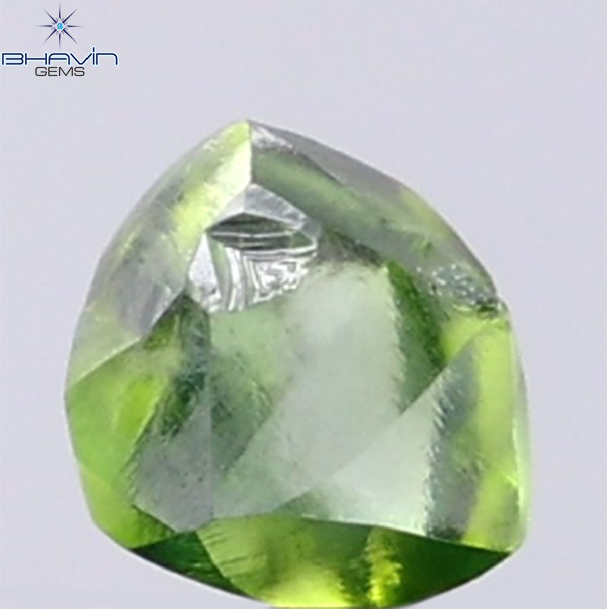 0.99 CT Natural Rough Diamond Enhanced Green Color Clarity VS (5.94 MM)