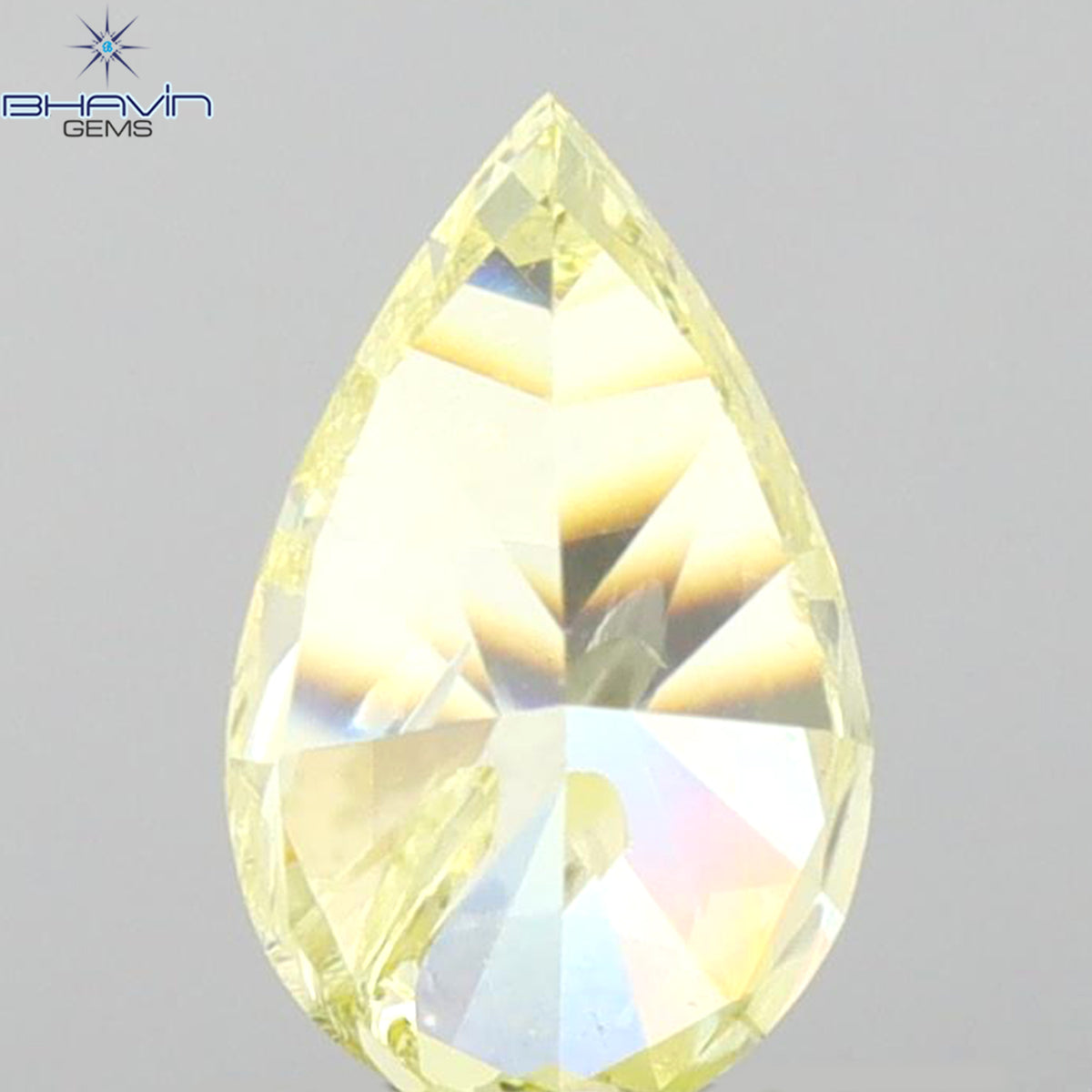 GIA認定 1.10 CT ペアシェイプ 天然ダイヤモンド イエローカラー I3 クラリティ (8.27 MM)