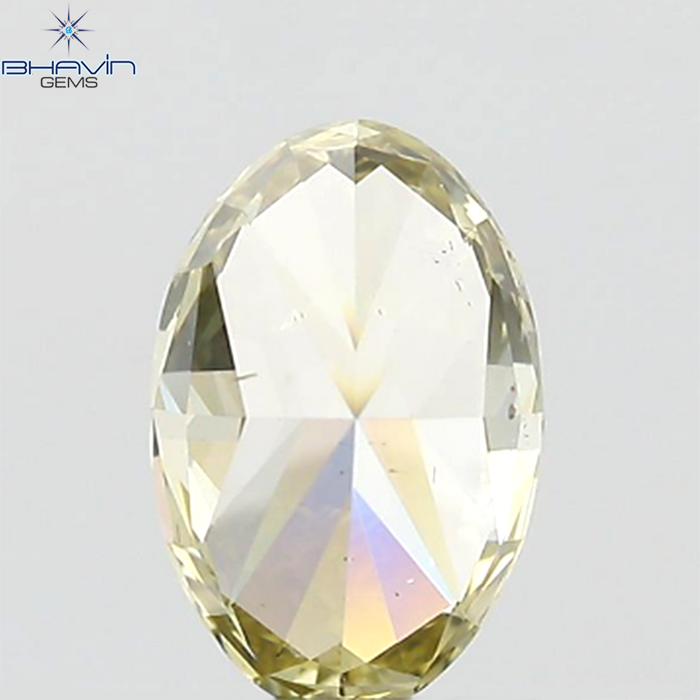 GIA Certified 1.01 CT Oval Shape Natural Diamond Brownish Greenish Yellow Color SI1 Clarity (8.19 MM)