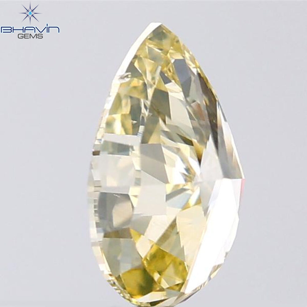 1.05 CT Pear Shape Natural Diamond Orange Yellow Color VS1 Clarity (8.17 MM)