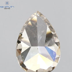 0.65 CT Pear Shape Natural Diamond Brown Color VS2 Clarity (6.82 MM)