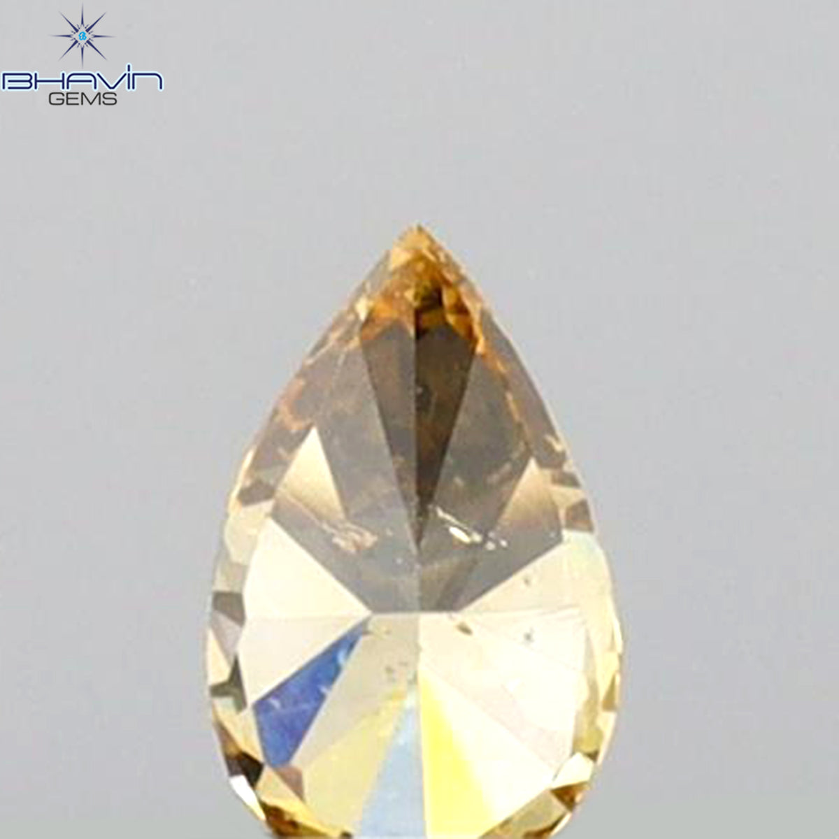0.10 CT ペアシェイプ 天然ダイヤモンド オレンジカラー SI1 クラリティ (3.80 MM)