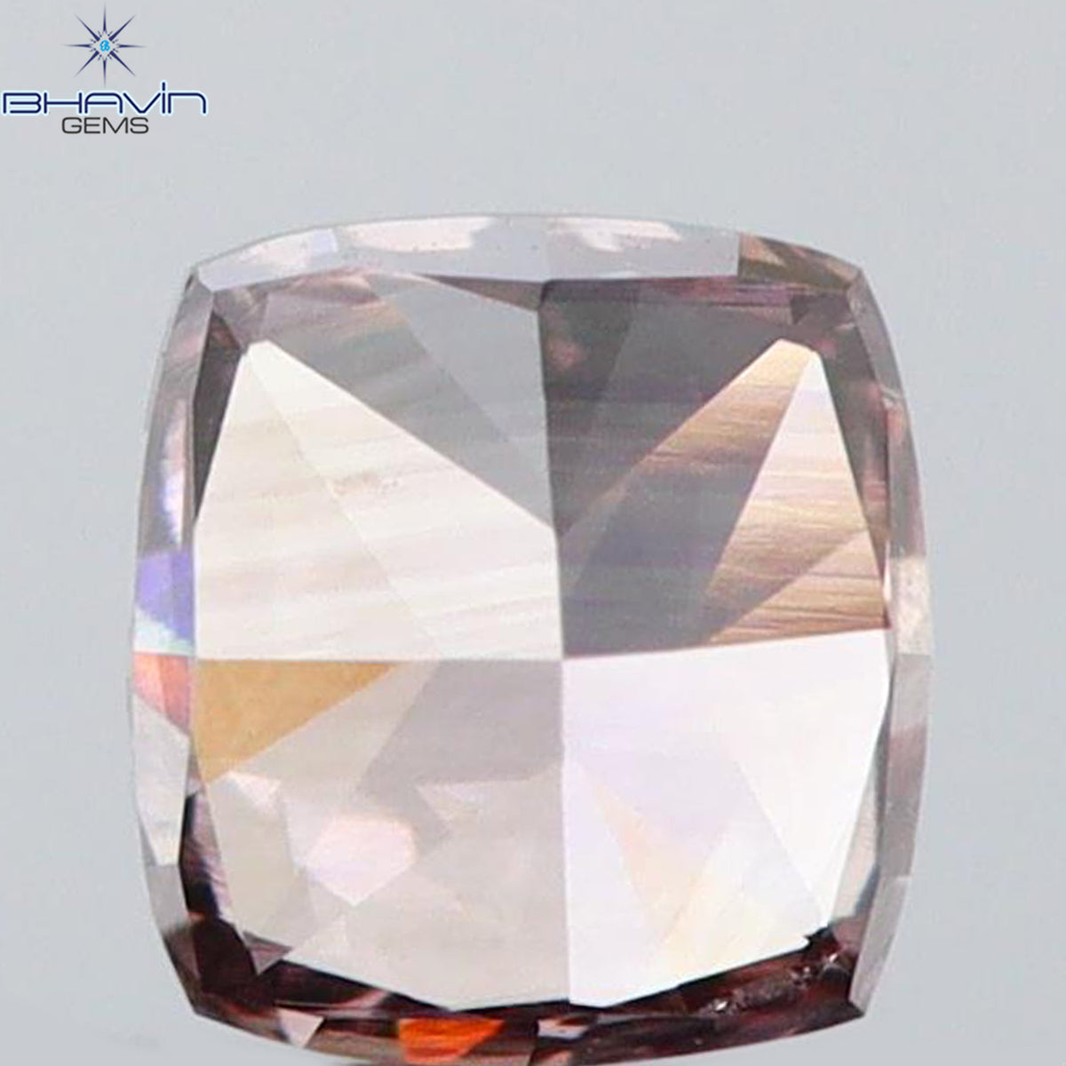0.24 CT Natural Cushion Diamond Brown Pink Color Clarity VS2 (3.56 MM)