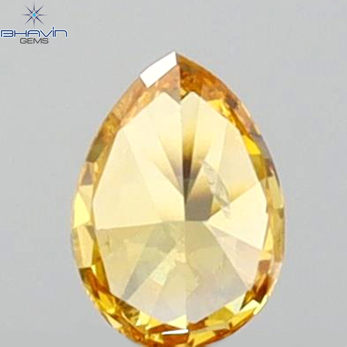 0.10 CT ペアシェイプ 天然ダイヤモンド オレンジカラー SI2 クラリティ (3.63 MM)