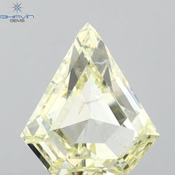 0.54 CT Shield Shape Natural Diamond Yellow Color SI1 Clarity (5.96 MM)