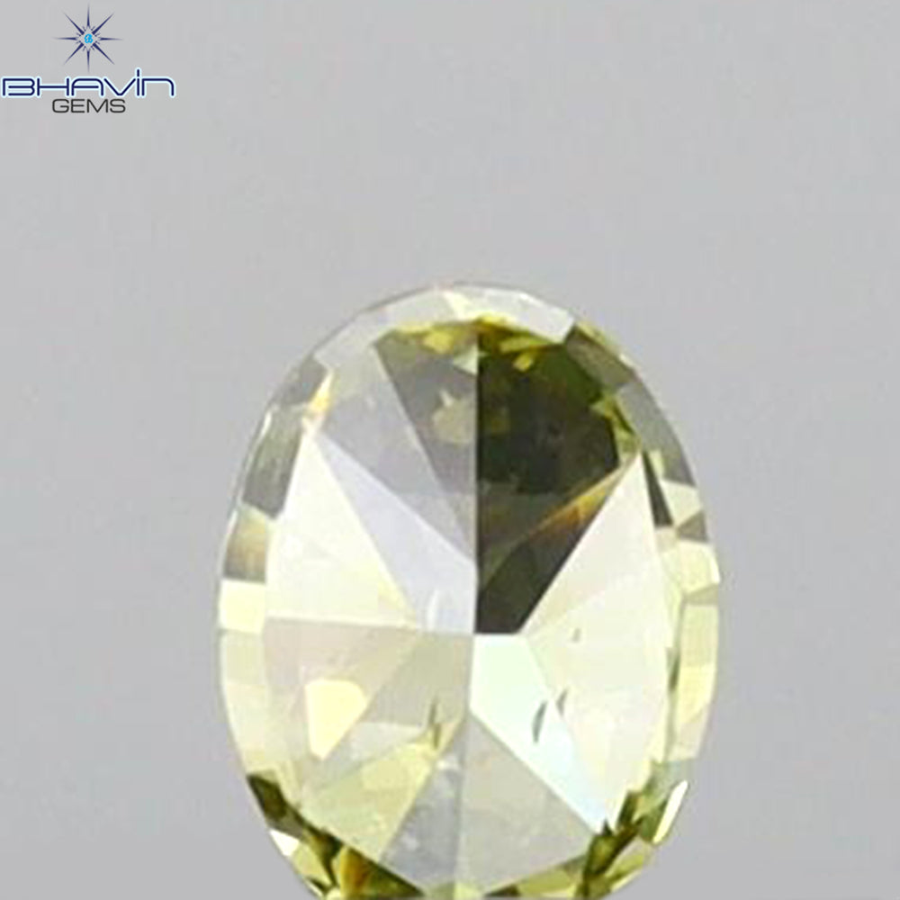 0.08 CT Oval Shape Natural Diamond Green (Parrot) Color VS1 Clarity (3.09 MM)