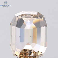 1.04 CT Emerald Diamond Natural Brown Color VS2 Clarity (6.43 MM)