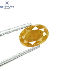 0.49 CT Oval Shape Natural Diamond Yellow Color I3 Clarity (5.57 MM)