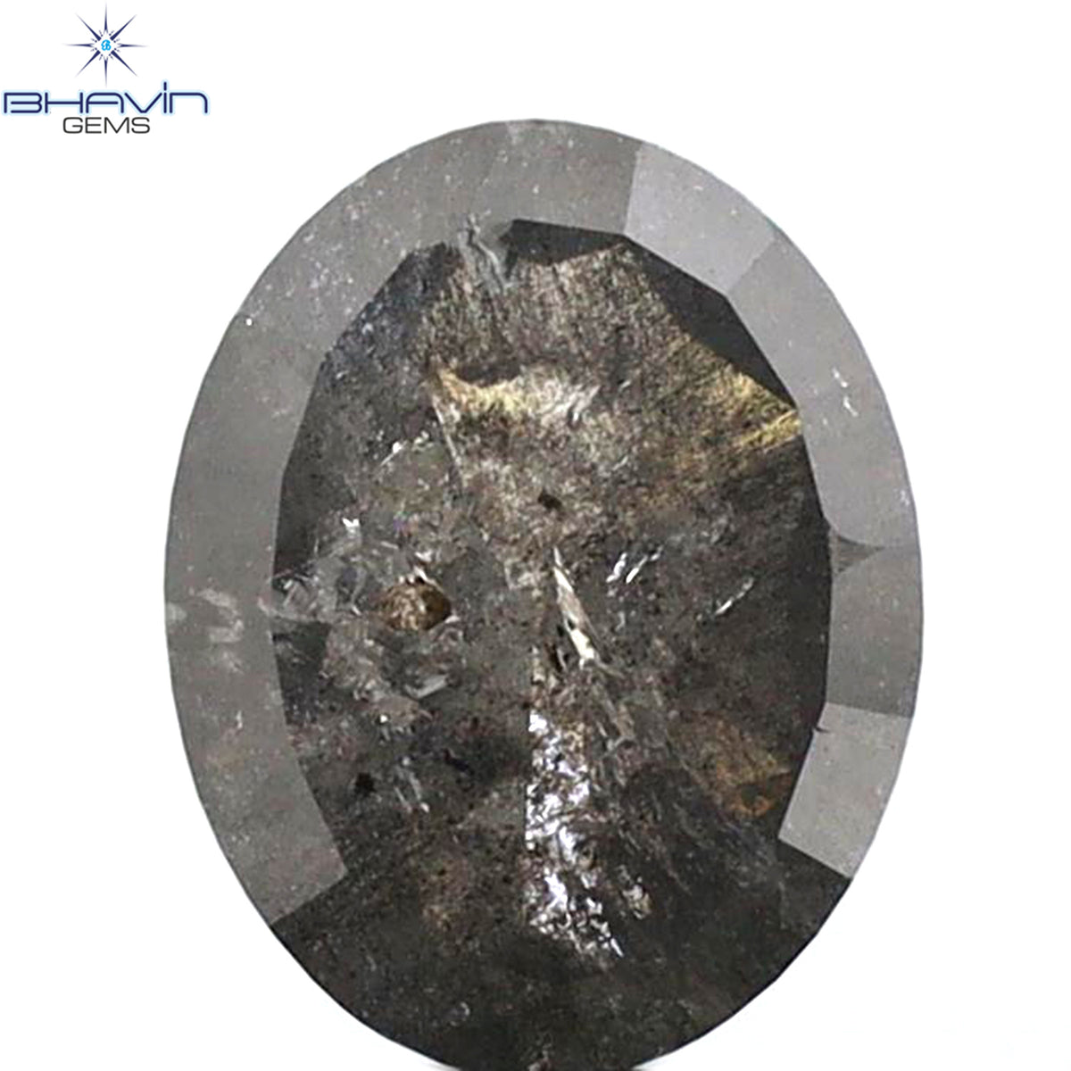 1.49 CT Oval Shape Natural Diamond Salt And Papper Color I3 Clarity (8.15 MM)