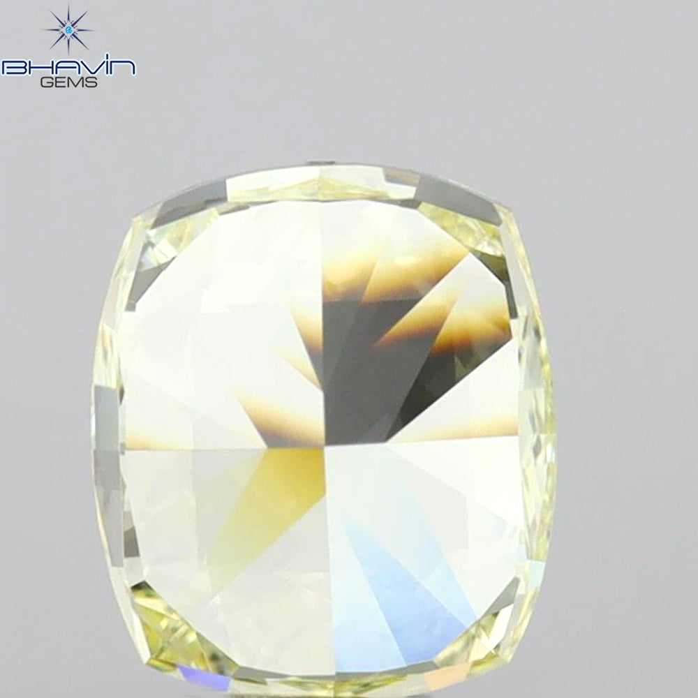 1.51 CT Cushion Diamond Yellow Color Natural Diamond VVS2 Clarity (6.77 MM)