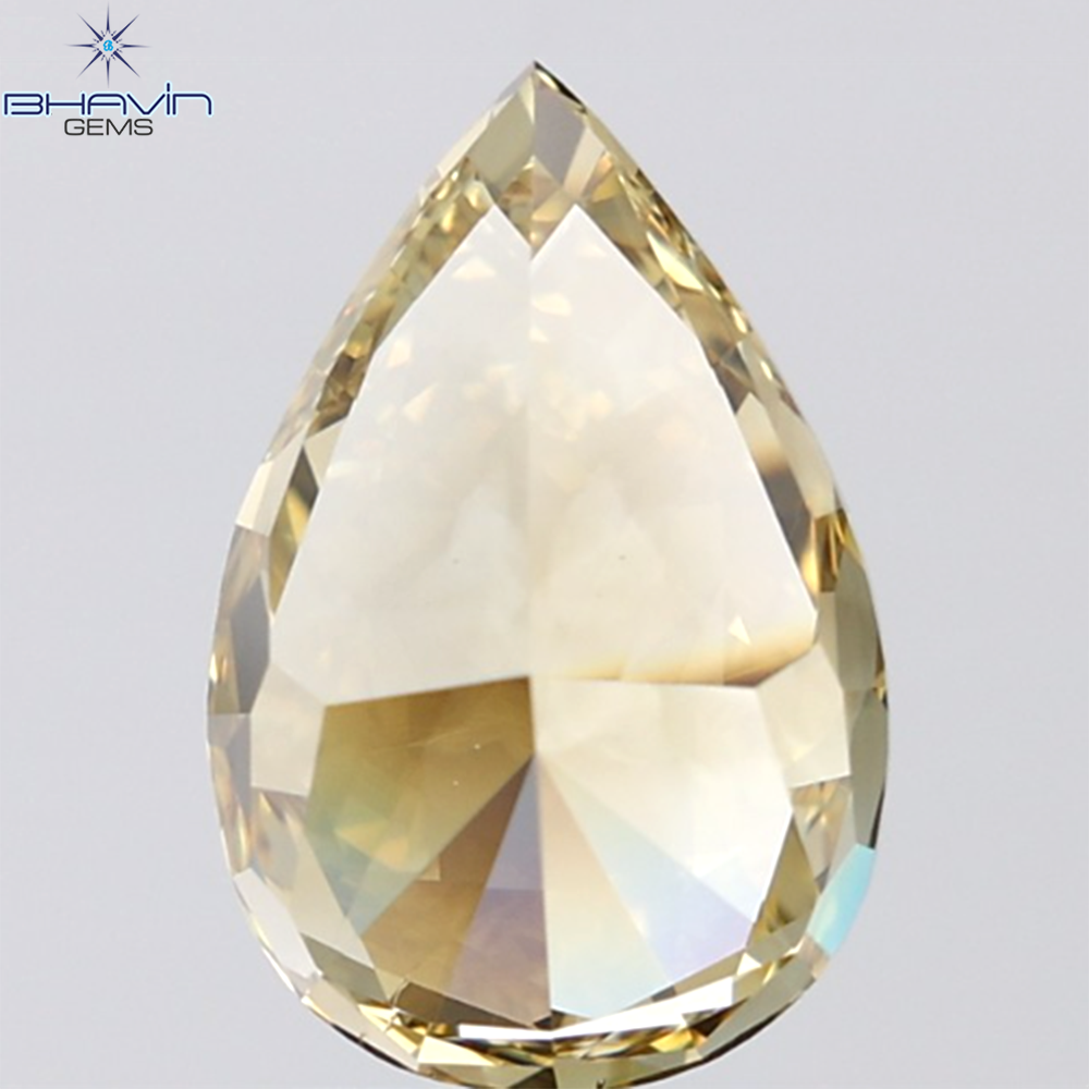3.00 CT Pear Shape Natural Diamond Yellow Color VVS Clarity (11.30 MM)